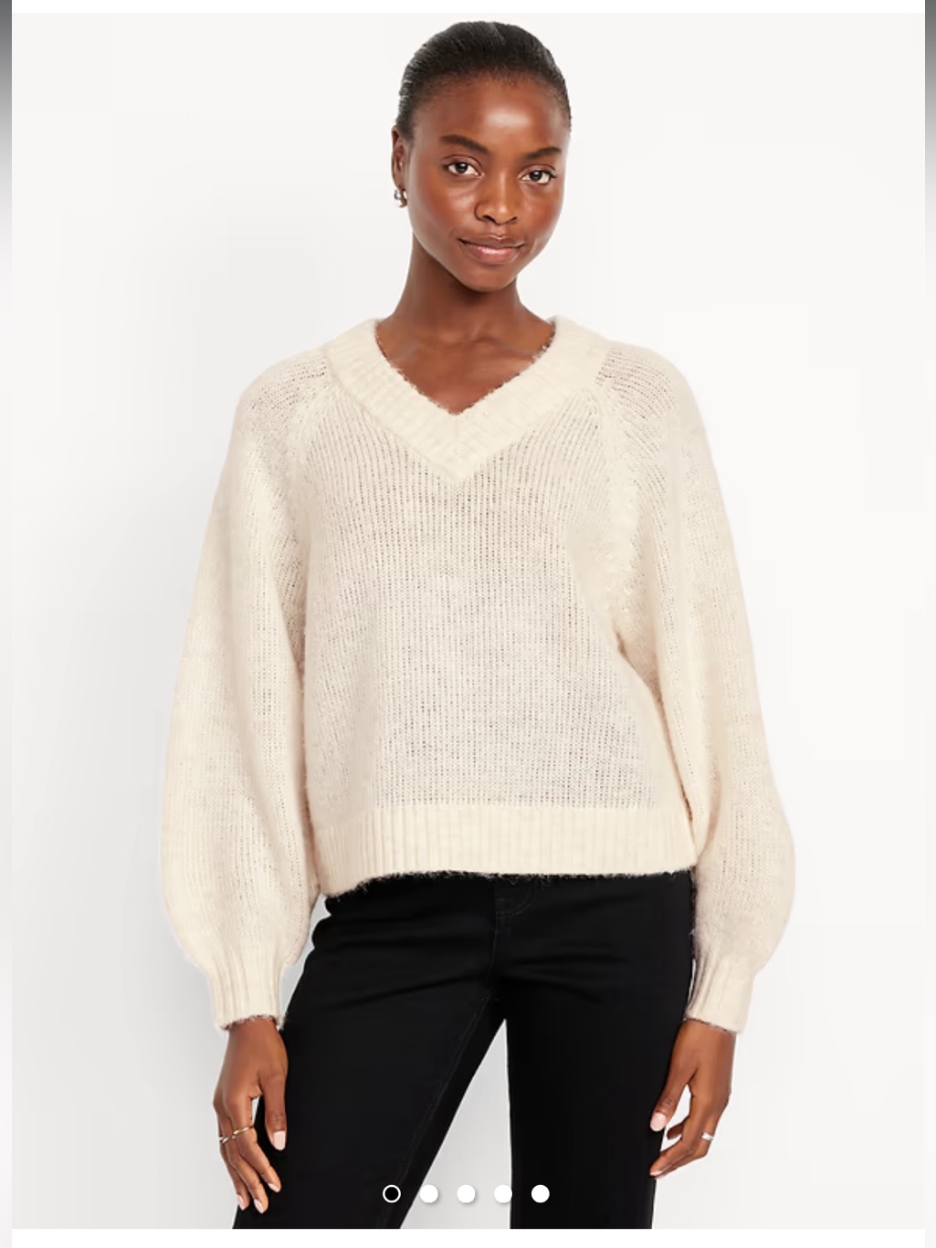 Nwt Cozy Cropped V-Neck Sweater